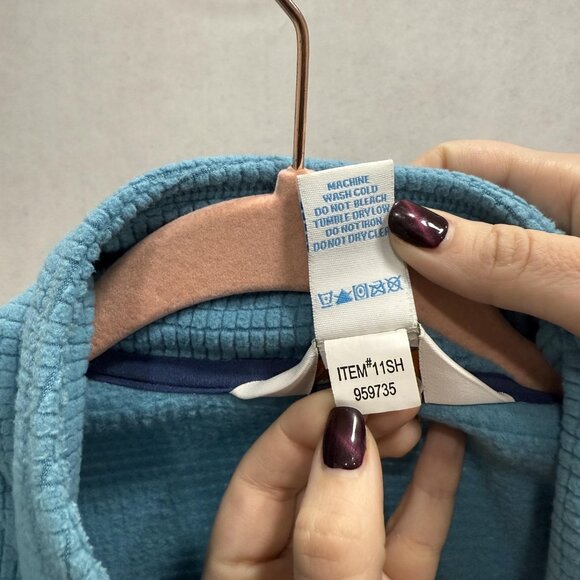 Orvis Trout Bum Sweater Mens Medium Blue Fleece Quarter Zip Pullover Outdoor - Picture 3 of 8